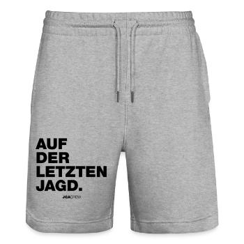 Auf der letzten Jagd (JGA - Jungesellenabschied) - Stanley/Stella Unisex Bio Joggingshorts Trainer  - Grau meliert - Vorne - Nik (191cm) & Marisol (170cm)