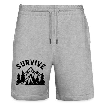 Survive - Nature - Short de jogging bio TRAINER Stanley/Stella unisexe - gris chiné - Devant - Nik (191cm) & Marisol (170cm)