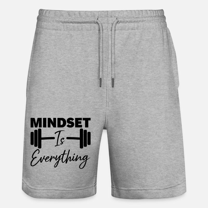 Mindset Is Everything Motivational Quote - Short de jogging bio TRAINER Stanley/Stella unisexe - gris chiné