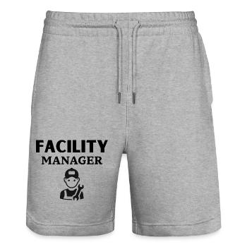 Mechaniker Werkzeug Muster Design - Stanley/Stella Unisex Bio Joggingshorts Trainer  - Grau meliert - Vorne - Nik (191cm) & Marisol (170cm)