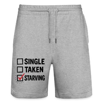 Hungriger Beziehungsstatus Checkliste - Stanley/Stella Unisex Bio Joggingshorts Trainer  - Grau meliert - Vorne - Nik (191cm) & Marisol (170cm)