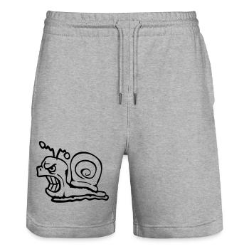 Snail Evil Angry Attack Teeth Grinding Sour - Stanley/Stella Trainer Unisex Organic Jogging Shorts - heather grey - Front - Nik (191cm) & Marisol (170cm)
