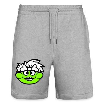 grenouille femme joli crapaud drôle fille féminine - Short de jogging bio TRAINER Stanley/Stella unisexe - gris chiné - Devant - Nik (191cm) & Marisol (170cm)