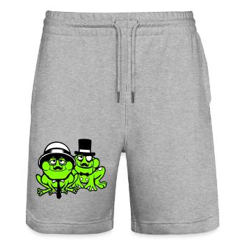 2 Frogs Sir Lunettes Empire Monocle Homme Chapeau Haut de forme - Short de jogging bio TRAINER Stanley/Stella unisexe - gris chiné - Devant - Nik (191cm) & Marisol (170cm)