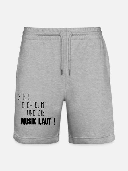 Dich Dumm Musik Laut - Stanley/Stella Unisex Bio Joggingshorts Trainer - Grau meliert