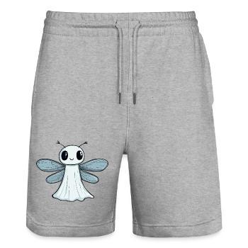 Libellule Halloween fantôme - Short de jogging bio TRAINER Stanley/Stella unisexe - gris chiné - Devant - Nik (191cm) & Marisol (170cm)