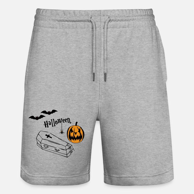 Silhouette de citrouille d’Halloween - Short de jogging bio TRAINER Stanley/Stella unisexe - gris chiné
