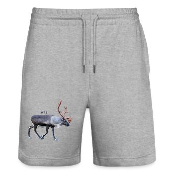 ARE - Short de jogging bio TRAINER Stanley/Stella unisexe - gris chiné - Devant - Nik (191cm) & Marisol (170cm)