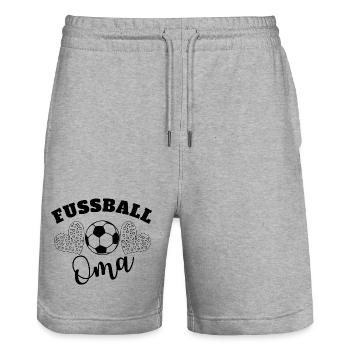 Soccer Grandma - Stanley/Stella Trainer Unisex Organic Jogging Shorts - heather grey - Front - Nik (191cm) & Marisol (170cm)