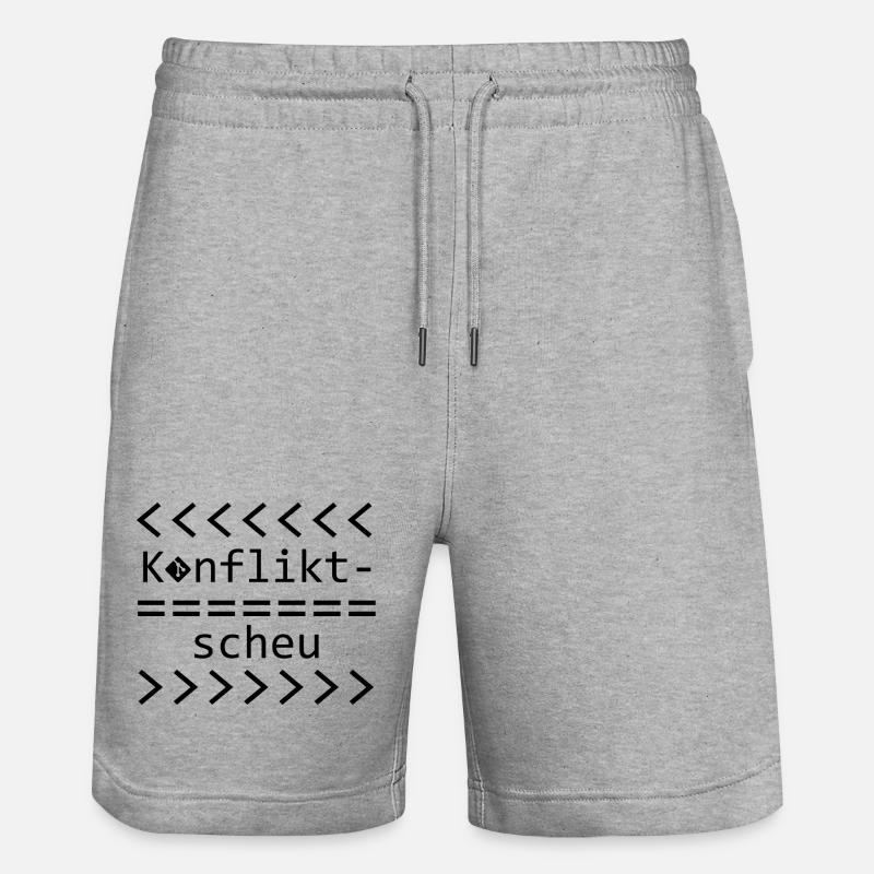 Conflict Aversion Git Nerd Shirt - Stanley/Stella Trainer Unisex Organic Jogging Shorts - heather grey