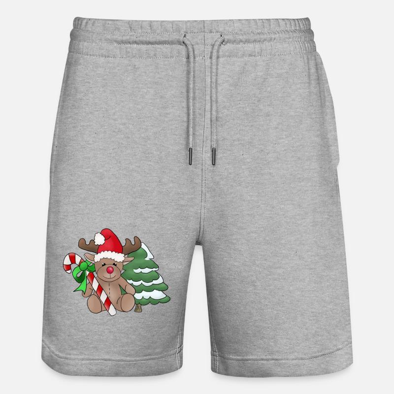 Elch_mit_Zuckerstange - Short de jogging bio TRAINER Stanley/Stella unisexe - gris chiné