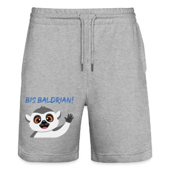 Panda Gruß Mascot Bis Baldrian! - Stanley/Stella Unisex Bio Joggingshorts Trainer  - Grau meliert - Vorne - Nik (191cm) & Marisol (170cm)