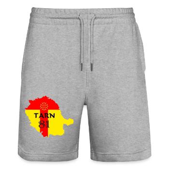 Tarn 81 - Short de jogging bio TRAINER Stanley/Stella unisexe - gris chiné - Devant - Nik (191cm) & Marisol (170cm)