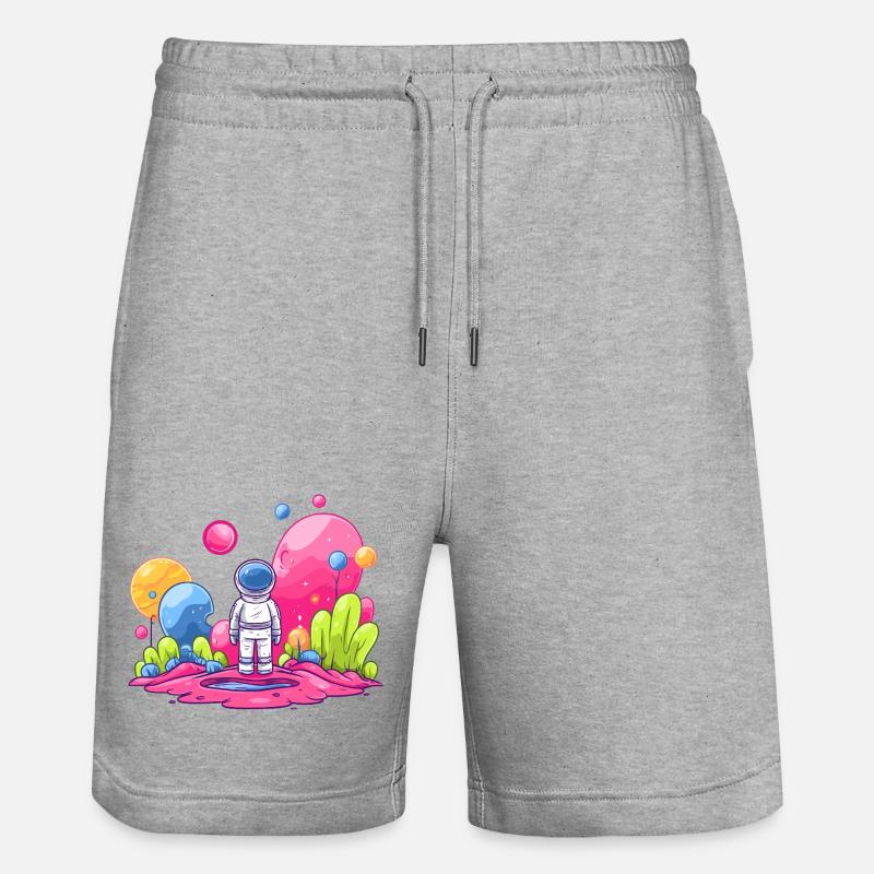Astronaute dans l’espace rose - Short de jogging bio TRAINER Stanley/Stella unisexe - gris chiné