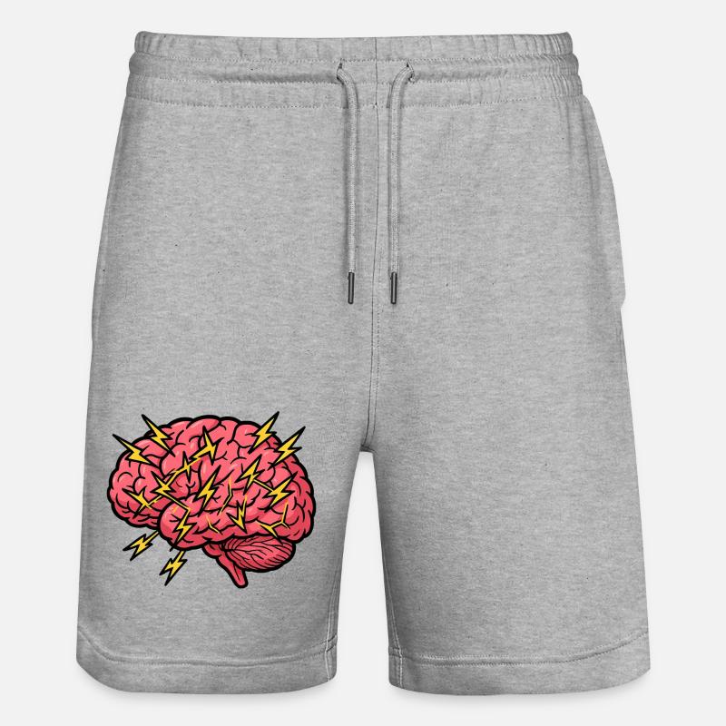 Blitzbrain Pop Art - Short de jogging bio TRAINER Stanley/Stella unisexe - gris chiné