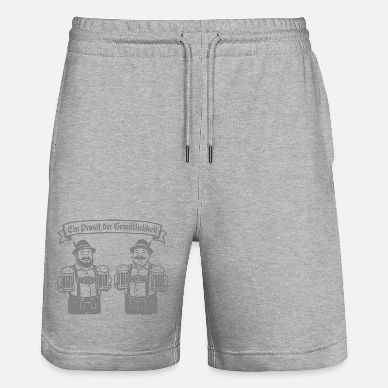 Bier männer - Ein Prosit der Gemütlichkeit - Stanley/Stella Unisex Bio Joggingshorts Trainer  - Grau meliert