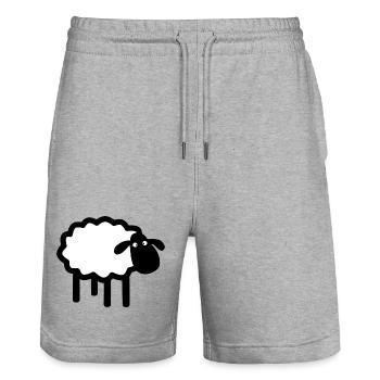 Kuckuck-Schaf-Silhouette - Stanley/Stella Unisex Bio Joggingshorts Trainer  - Grau meliert - Vorne - Nik (191cm) & Marisol (170cm)