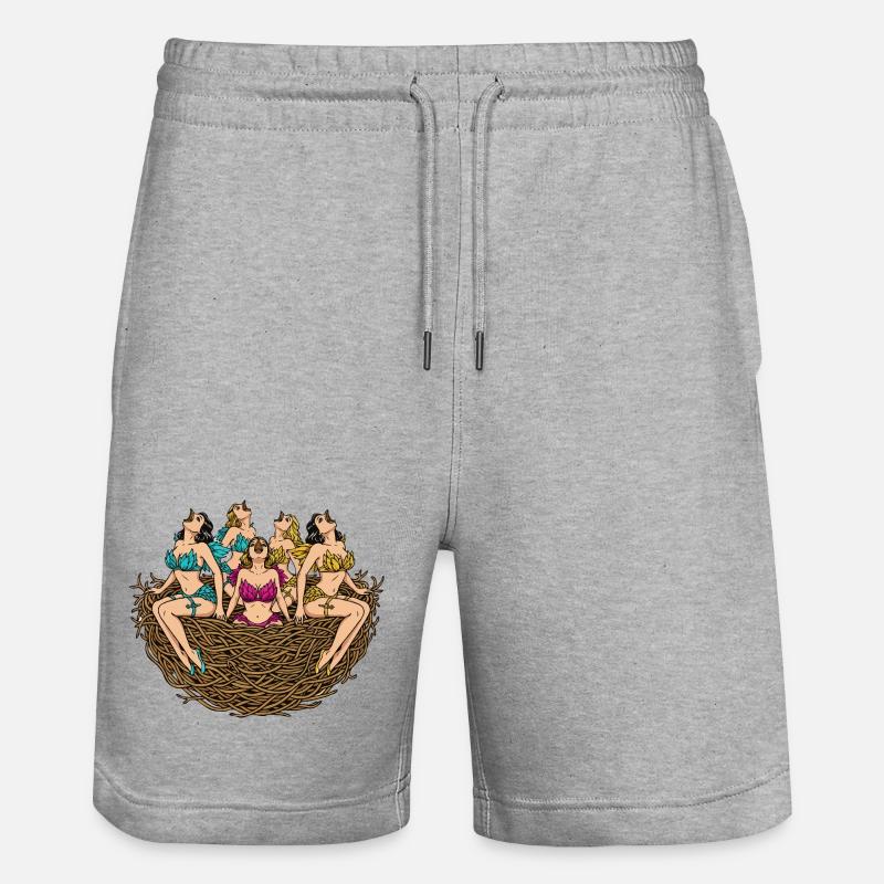 Dames du nid tropical en fleurs - Short de jogging bio TRAINER Stanley/Stella unisexe - gris chiné