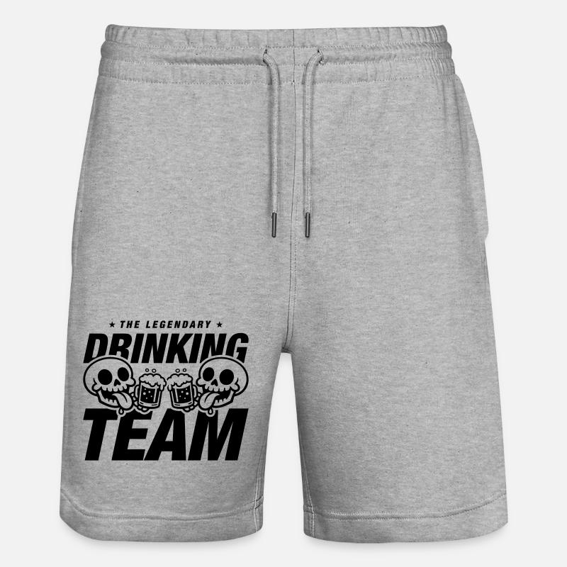 Drinking Team Skelett Bier - Stanley/Stella Unisex Bio Joggingshorts Trainer  - Grau meliert