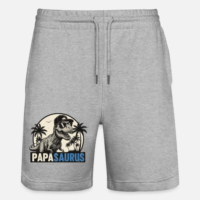 Papasaurus – Cool T-Rex Father Design - Short de jogging bio TRAINER Stanley/Stella unisexe - gris chiné