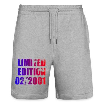 25e anniversaire Édition Limitée 02/2001 - Short de jogging bio TRAINER Stanley/Stella unisexe - gris chiné - Devant - Nik (191cm) & Marisol (170cm)