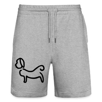 Hund_Silhouette - Short de jogging bio TRAINER Stanley/Stella unisexe - gris chiné - Devant - Nik (191cm) & Marisol (170cm)