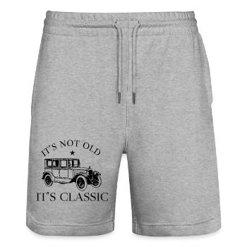Oldtimer Auto It's Not Old It's Classic Spruch - Stanley/Stella Unisex Bio Joggingshorts Trainer  - Grau meliert - Vorne - Nik (191cm) & Marisol (170cm)