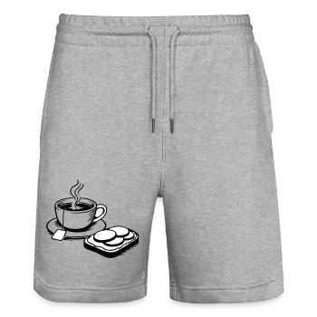 Coupe - Short de jogging bio TRAINER Stanley/Stella unisexe - gris chiné - Devant - Nik (191cm) & Marisol (170cm)