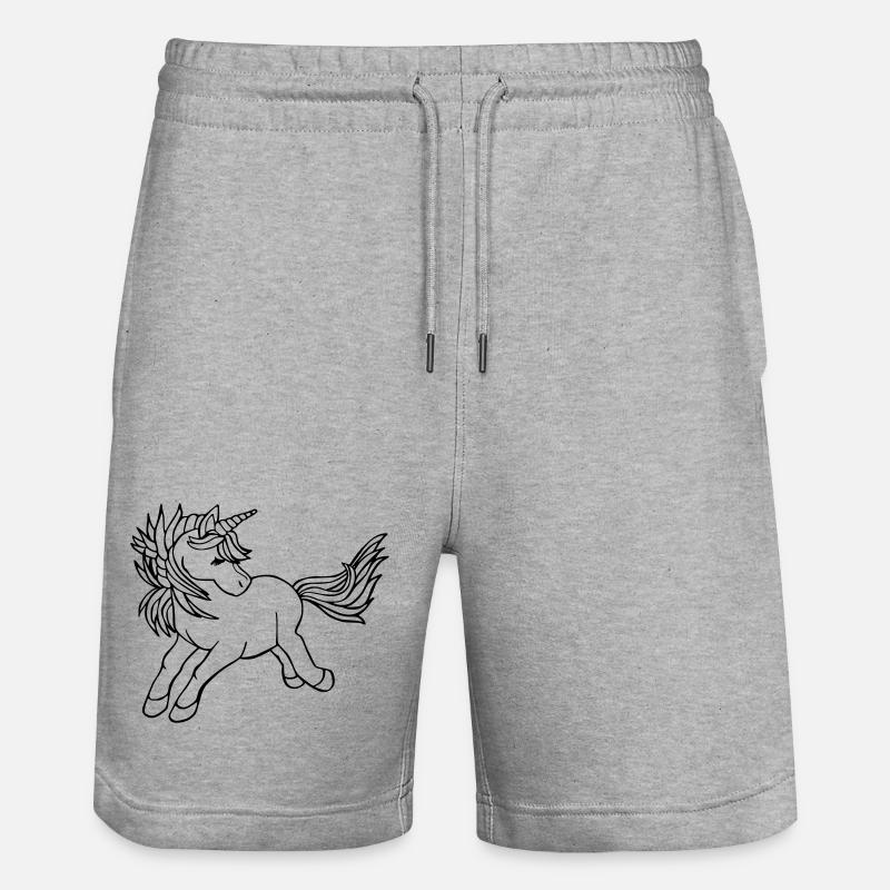 Licorne Einhorn - Short de jogging bio TRAINER Stanley/Stella unisexe - gris chiné