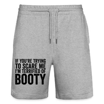 If you're trying to scare me: I've p - Stanley/Stella Trainer Unisex Organic Jogging Shorts - heather grey - Front - Nik (191cm) & Marisol (170cm)