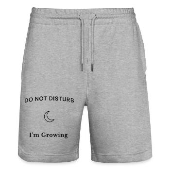 Do Not Disturb I'm Growing – Aesthetic Spruch - Stanley/Stella Trainer Unisex Organic Jogging Shorts - heather grey - Front - Nik (191cm) & Marisol (170cm)