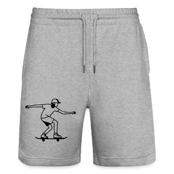 Skateur - Short de jogging bio TRAINER Stanley/Stella unisexe - gris chiné - Devant - Nik (191cm) & Marisol (170cm)