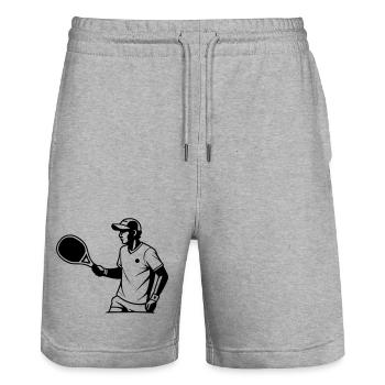 Padel - Short de jogging bio TRAINER Stanley/Stella unisexe - gris chiné - Devant - Nik (191cm) & Marisol (170cm)