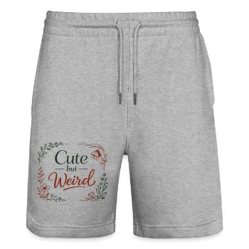 Mignon mais étrange - cadeau esthétique floral - Short de jogging bio TRAINER Stanley/Stella unisexe - gris chiné - Devant - Nik (191cm) & Marisol (170cm)
