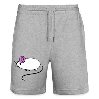 Mouse Rat Rodent Kids Baby - Stanley/Stella Trainer Unisex Organic Jogging Shorts - heather grey - Front - Nik (191cm) & Marisol (170cm)
