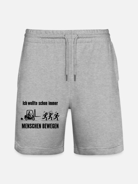 Lustiges Geschenk für Staplerfahrer - Stanley/Stella Unisex Bio Joggingshorts Trainer  - Grau meliert