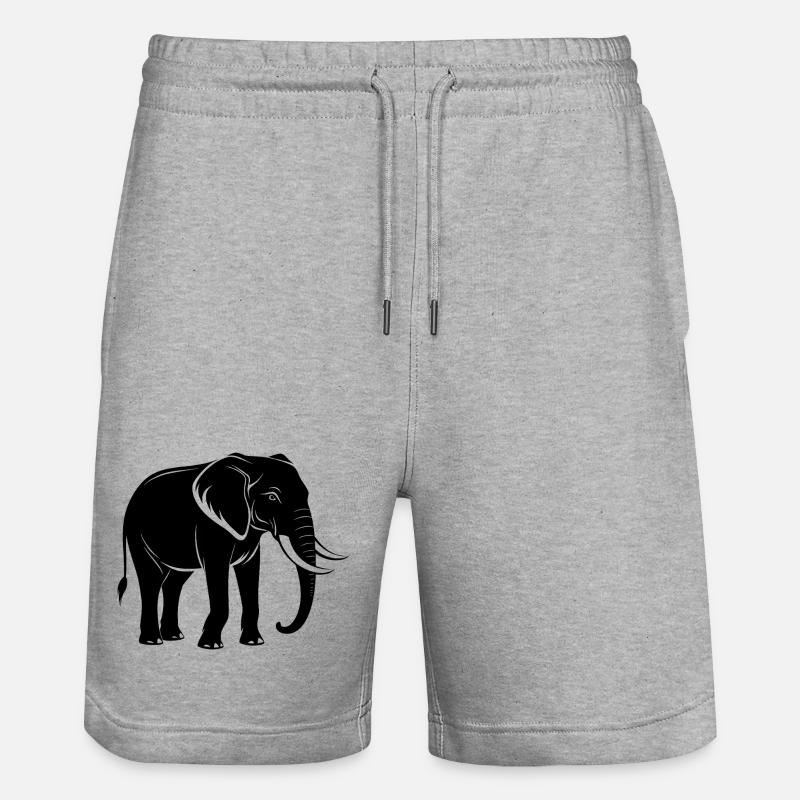 Éléphant - Short de jogging bio TRAINER Stanley/Stella unisexe - gris chiné