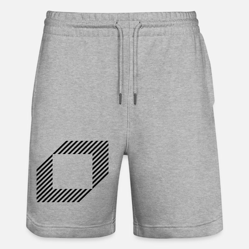 Conception géométrique carrée hors ligne - Short de jogging bio TRAINER Stanley/Stella unisexe - gris chiné