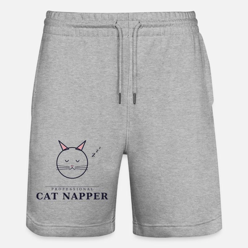 Somnieuse professionnelle de chats - Short de jogging bio TRAINER Stanley/Stella unisexe - gris chiné