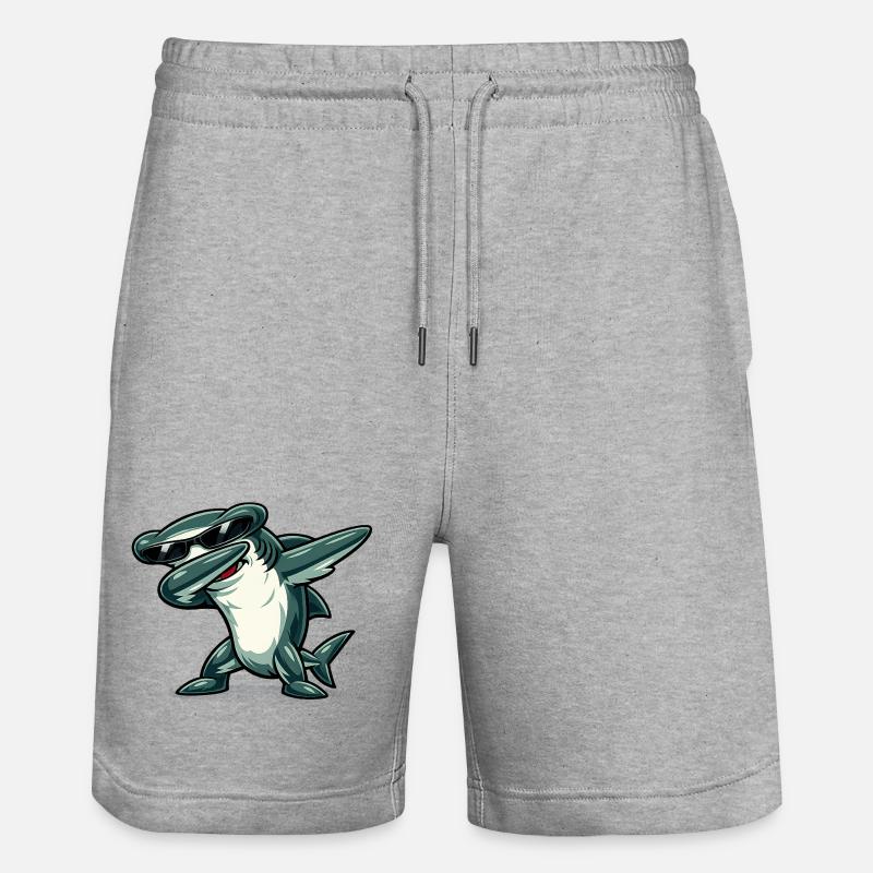 Dabbing Hammerhai - Stanley/Stella Unisex Bio Joggingshorts Trainer - Grau meliert