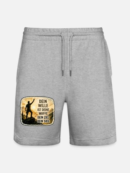 Dein Wille ist deine Waffe - Stanley/Stella Unisex Bio Joggingshorts Trainer  - Grau meliert