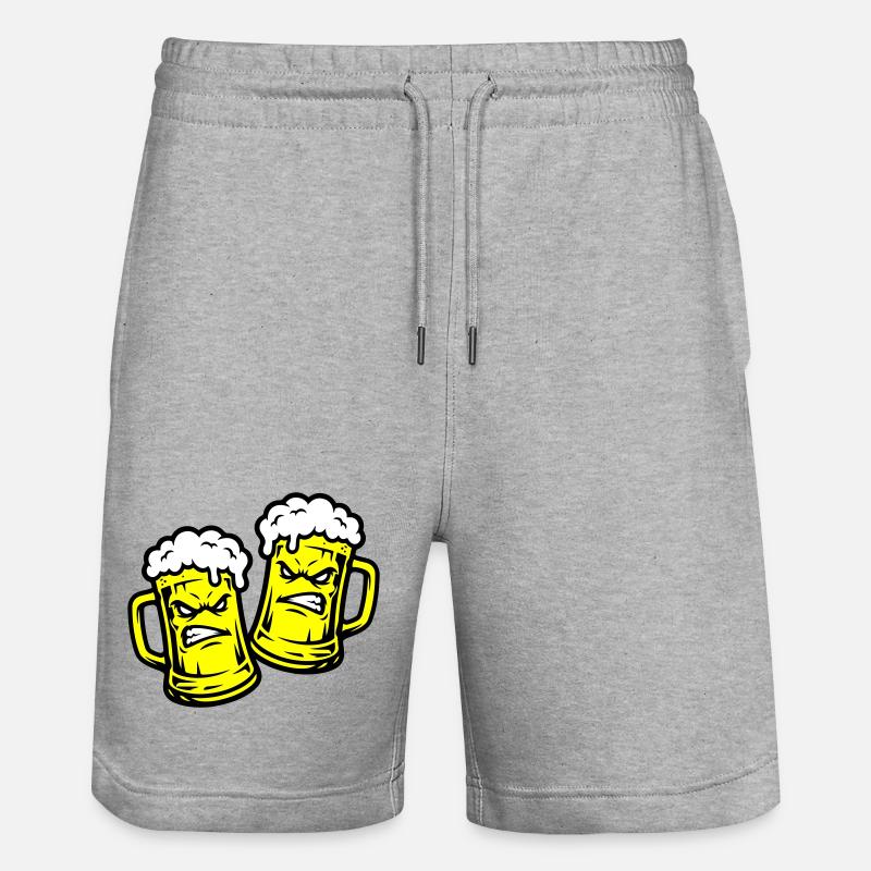 Bier Comic Bierglas - Stanley/Stella Unisex Bio Joggingshorts Trainer  - Grau meliert