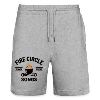 Campfire Kettle Cooking Outdoor Camping - Stanley/Stella Trainer Unisex Organic Jogging Shorts - heather grey - Front - Nik (191cm) & Marisol (170cm)