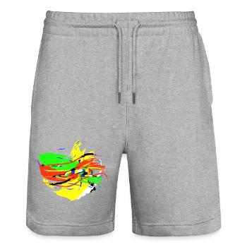 Yoga Pose - Child Asana - Abstract - Stanley/Stella Trainer Unisex Organic Jogging Shorts - heather grey - Front - Nik (191cm) & Marisol (170cm)