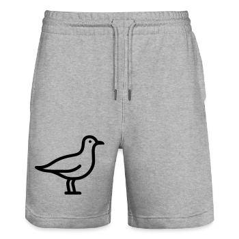 Seagull - Stanley/Stella Trainer Unisex Organic Jogging Shorts - heather grey - Front - Nik (191cm) & Marisol (170cm)
