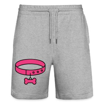 Maman chiot chiot à la clavicule - Short de jogging bio TRAINER Stanley/Stella unisexe - gris chiné - Devant - Nik (191cm) & Marisol (170cm)