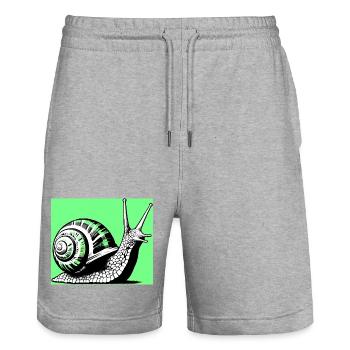 Escargot - Short de jogging bio TRAINER Stanley/Stella unisexe - gris chiné - Devant - Nik (191cm) & Marisol (170cm)