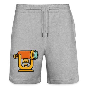 Orange Teleskop Cartoon - Stanley/Stella Unisex Bio Joggingshorts Trainer  - Grau meliert - Vorne - Nik (191cm) & Marisol (170cm)