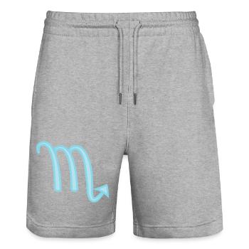 Skorpion-Sternzeichen Pastellblau - Stanley/Stella Unisex Bio Joggingshorts Trainer  - Grau meliert - Vorne - Nik (191cm) & Marisol (170cm)