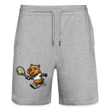 koala, poker, pokerspiel, spielkarten, pokerchips, - Stanley/Stella Unisex Bio Joggingshorts Trainer  - Grau meliert - Vorne - Nik (191cm) & Marisol (170cm)